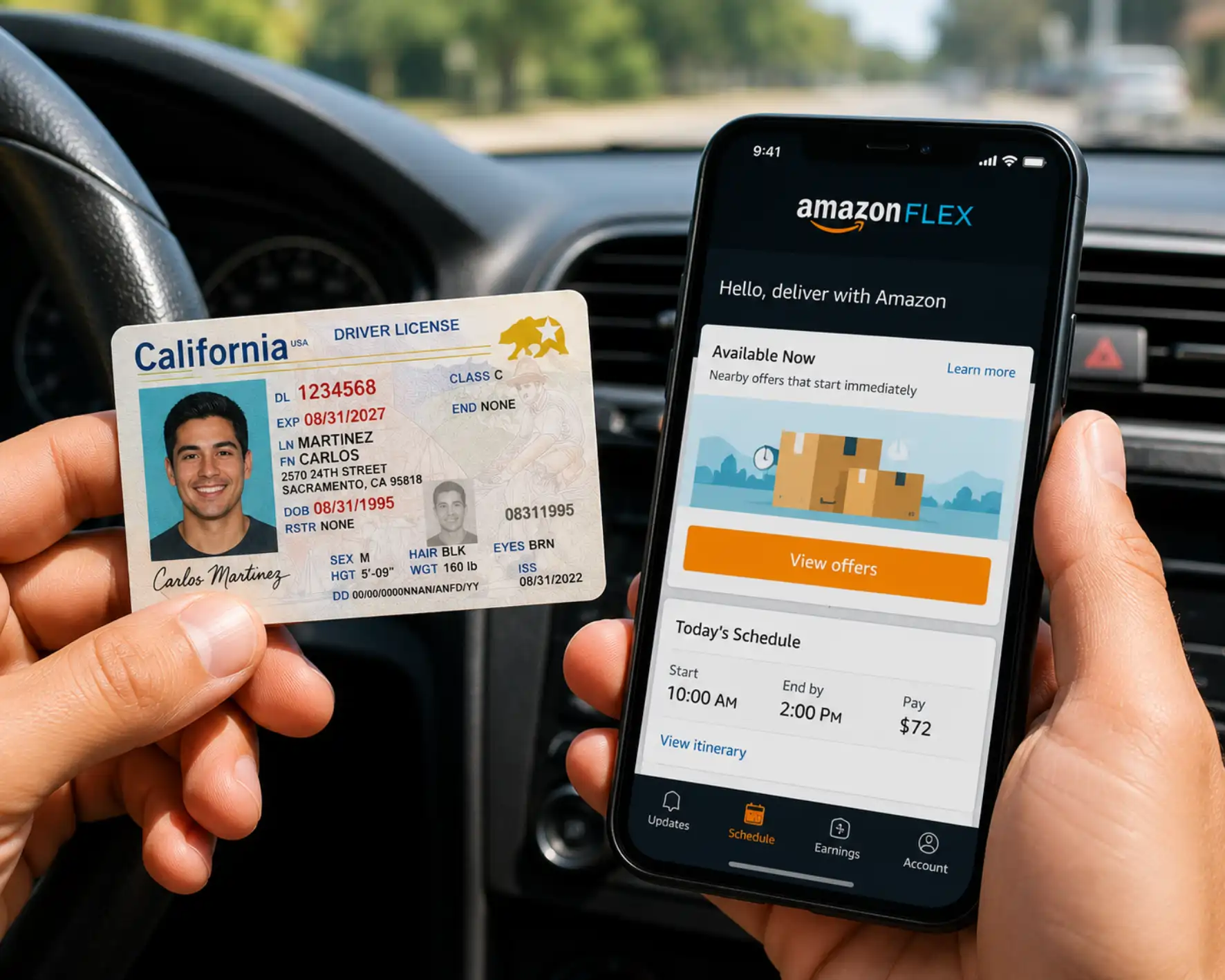 ¿Amazon Flex acepta licencia de conducir provisional?
