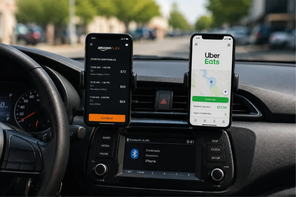 Apps de uber eats y amazon flex