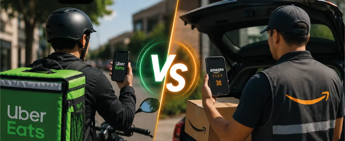 Amazon Flex vs Uber Eats en 2026: diferencias reales que nadie te explica