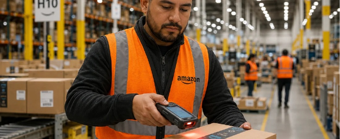 Tipos de trabajo centro logístico Amazon en Estados Unidos y cuánto pagan en 2026